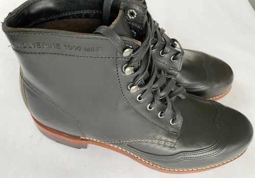 Wolverine Mens 1000 Mile Addison Boot Black Shoes  Size 8.5 D