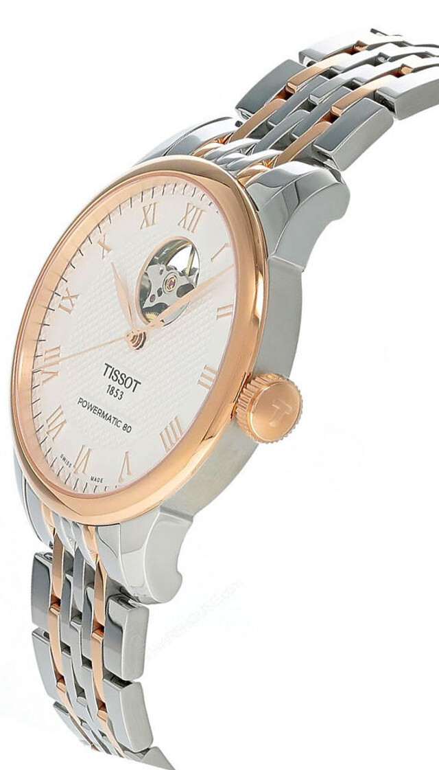 Pre-owned Tissot Le Locle 80 Open Heart Two-tone Ss Men's Watch T006.407.22.033.02