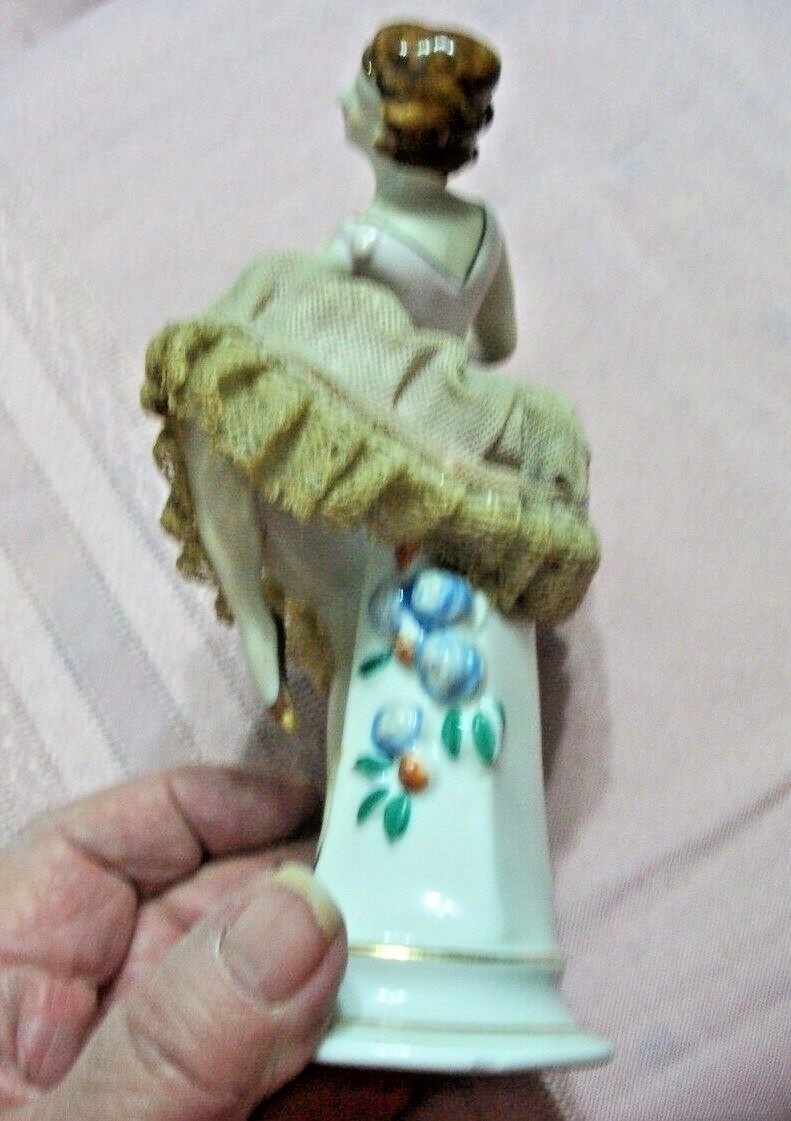 VINTAGE BALLERINA DANCER FIGURINE STIFFENED lace FROM JAPAN LACE