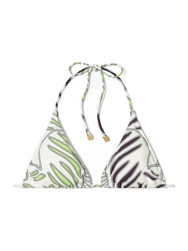 TORY BURCH Womens Printed Sting Bikini Top In Ivory Zebra