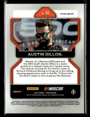 2022 Prizm Silver #80 Austin Dillon Near Mint