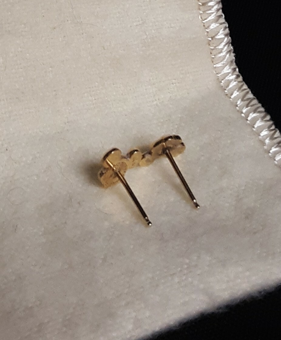 VINTAGE DISNEY PRODUCTIONS 14KT GOLD MICKEY MOUSE PIERCED EARRINGS - HTF DESIGN