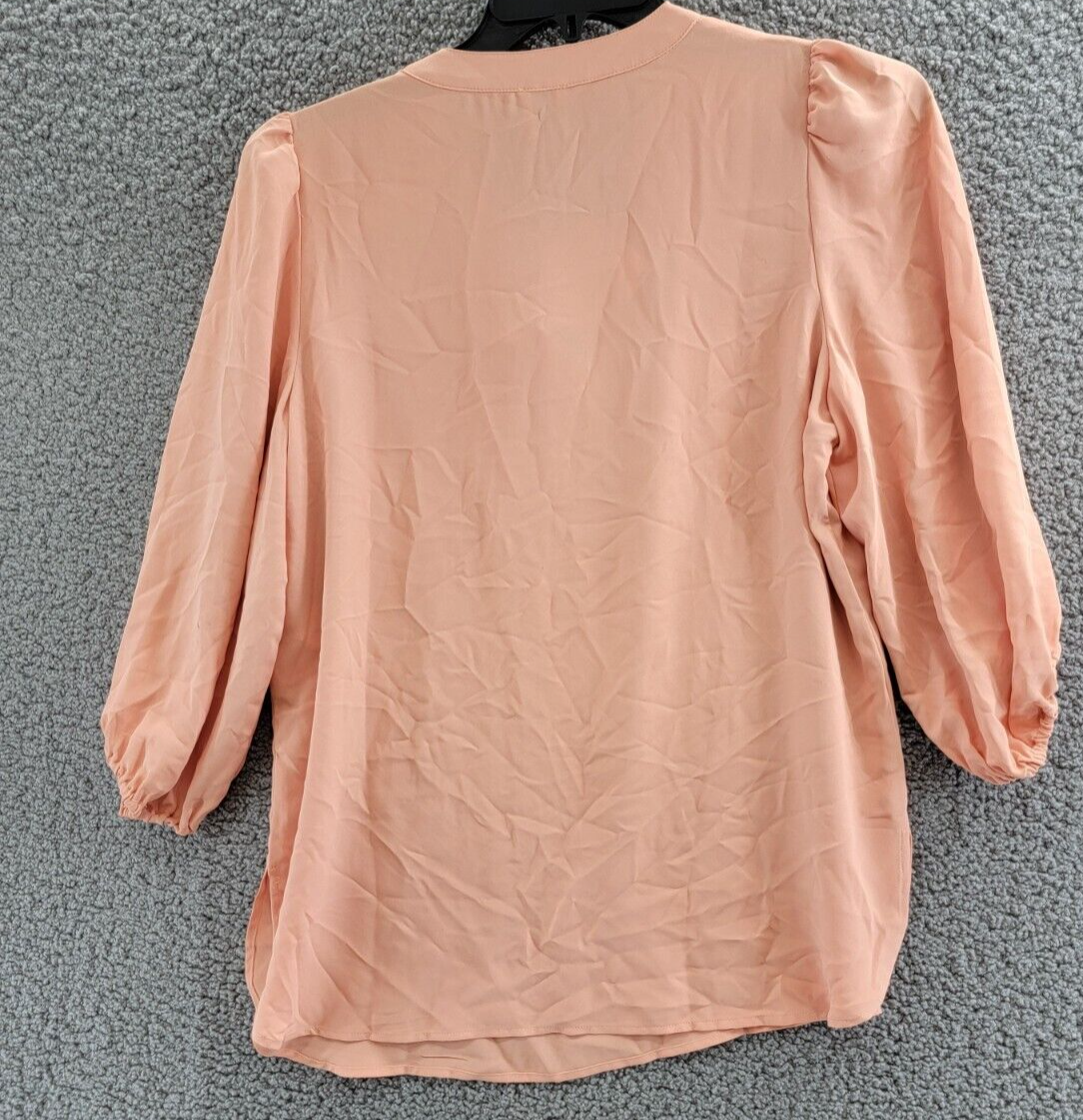 Anne Klein Women's 3/4-Sleeve Popover Blouse Women's M Warm Sand Split Neck - Picture 10 of 16