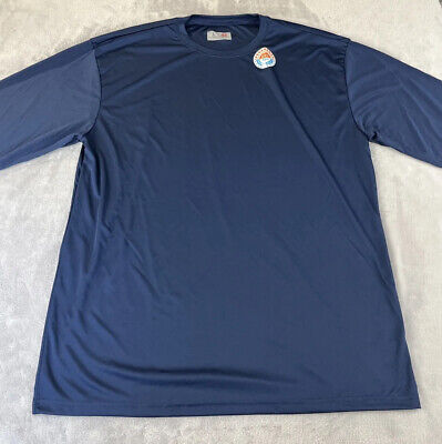 A4 Mens Long Sleeve Blue athletic UPF 30+ Shirt Size Large
