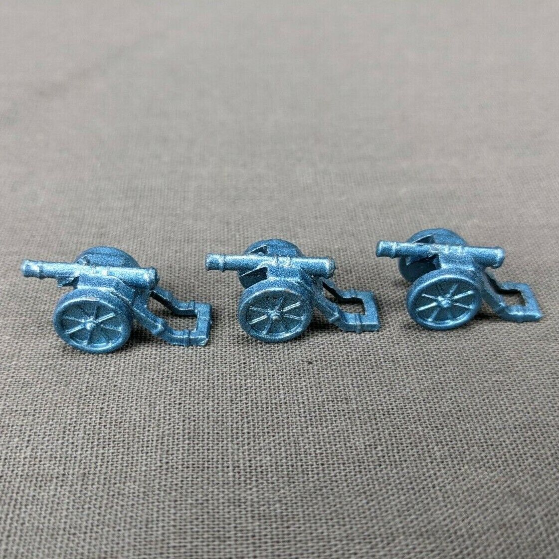 Risk 40th Anniversary Edition Board Game Metal Cannons 3 Pieces Blue Army