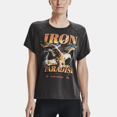 

Женский спортивный топ свободного кроя Under Armour Project Rock Iron Paradise, серый #996, Under Armour