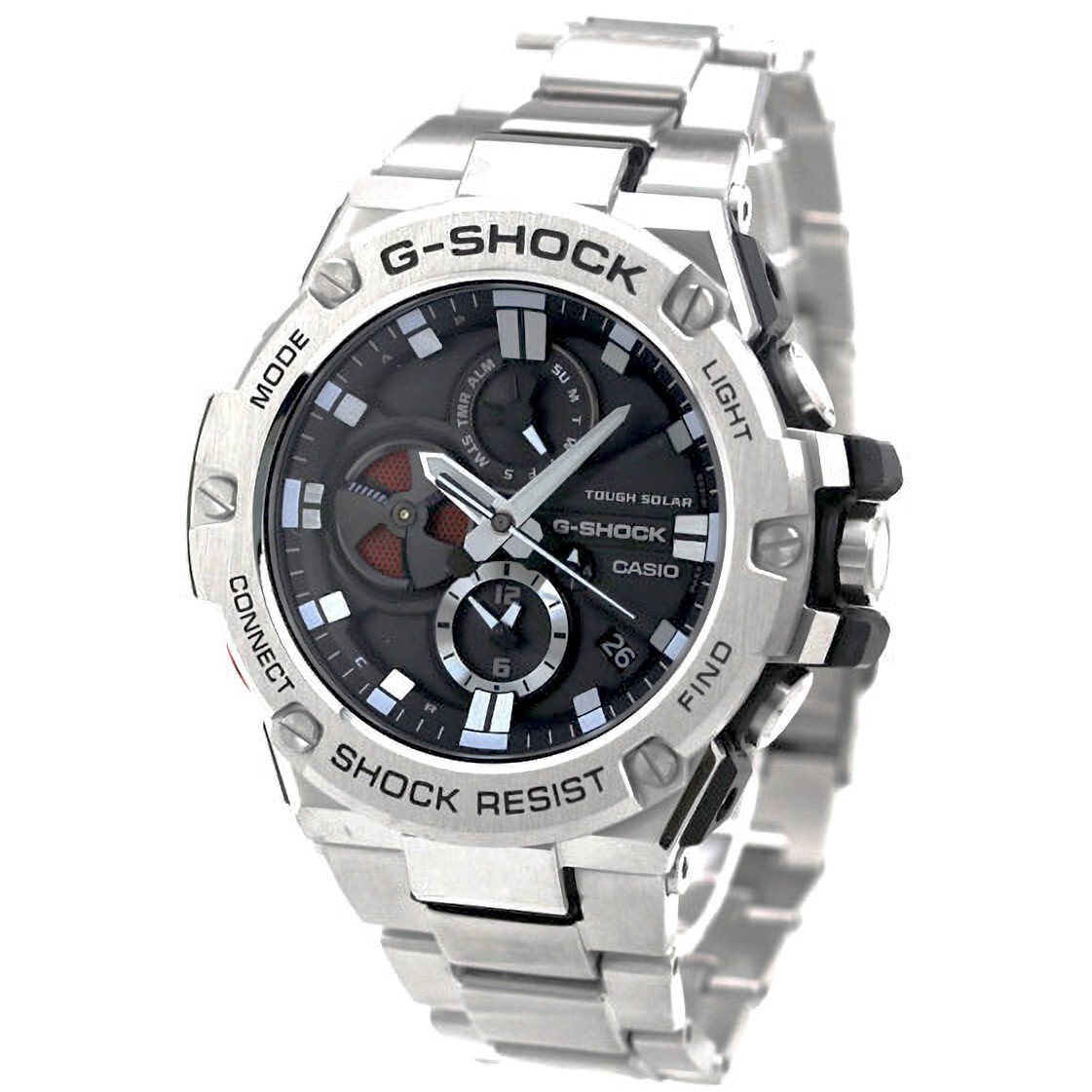 Pre-owned Casio G-shock Gst-b100d-1ajf G-steel Bluetooth Solar Watch Gst-b100d-1a Men's