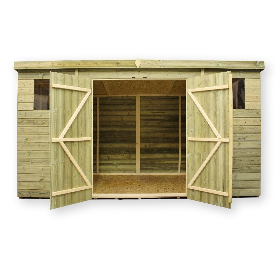 WOODEN GARDEN SHED 10X4 12X4 14X4 PRESSURE TREATED TONGUE 