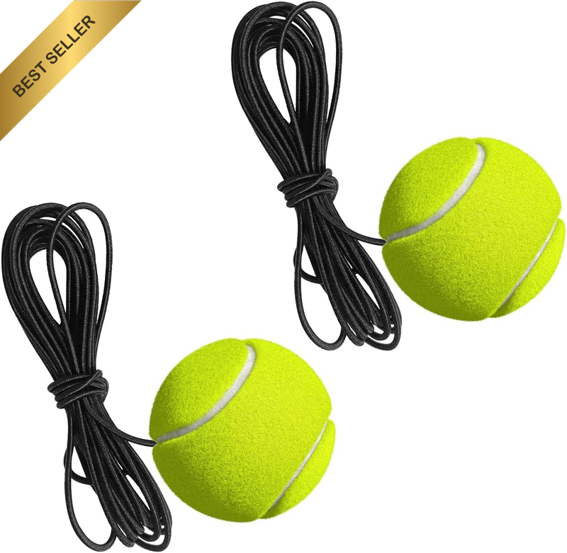 Tennis Trainer Balls, 2 PCS Yellow Self Practice Tennis Accessories with String