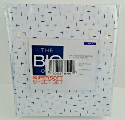 The Big One Twin XL Super Soft Sheet Set Blue Dash