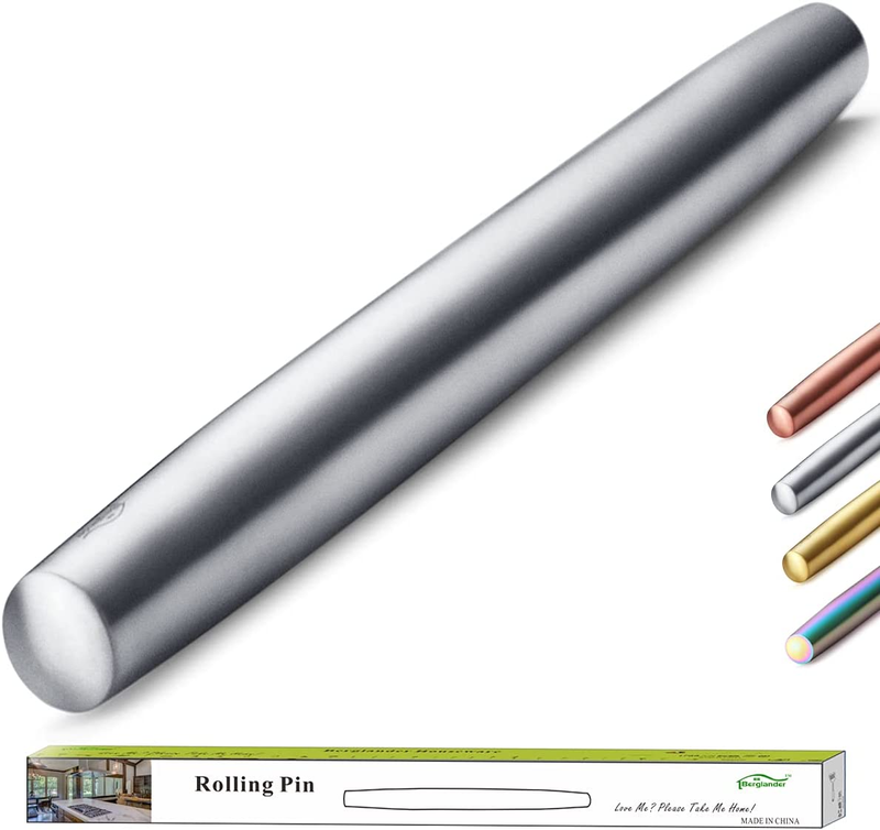 Stainless Steel Rolling Pin, Matte Finish 16.7 Inches, Rolling Pin for Baking P
