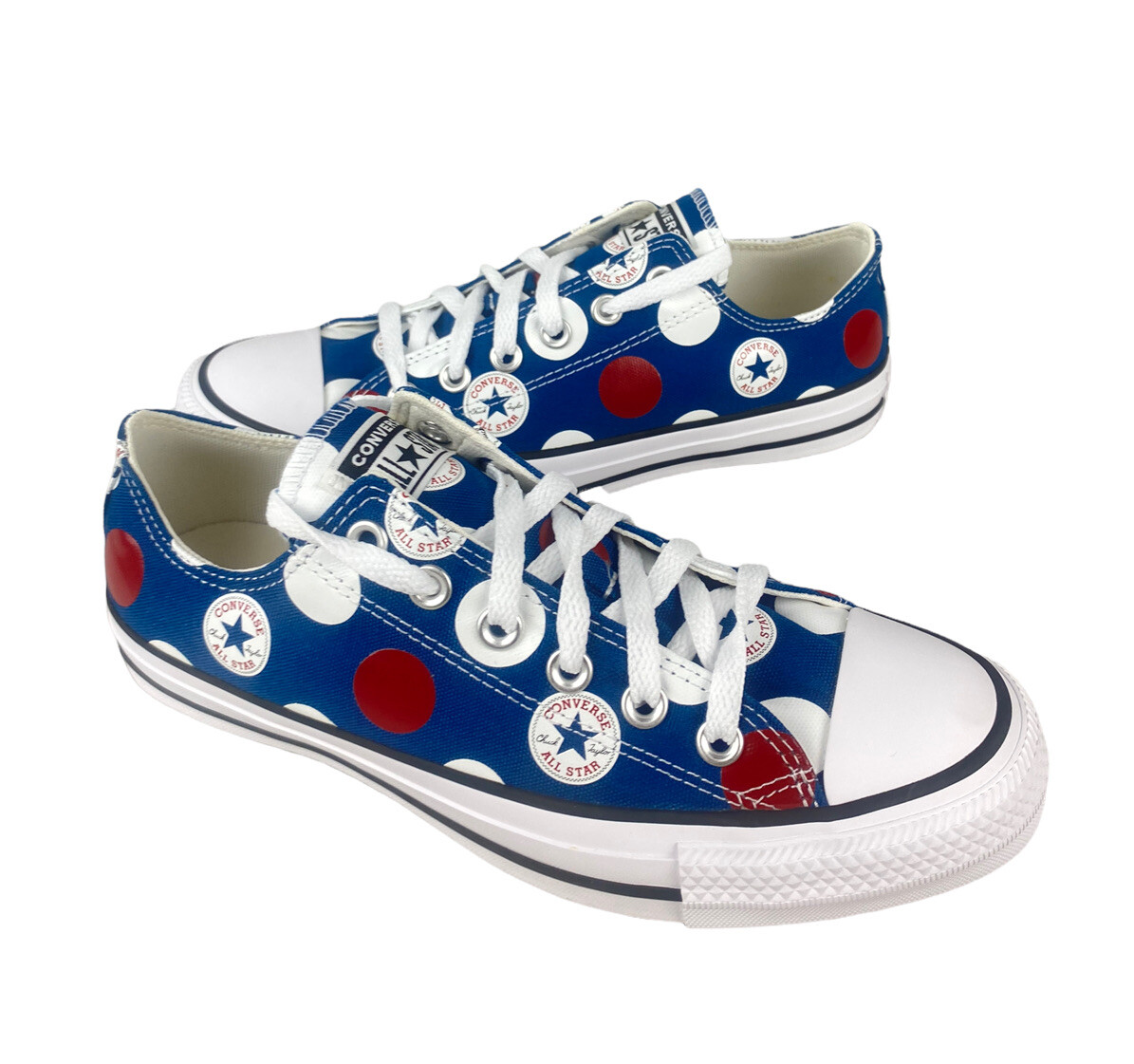 Женские синие туфли Converse Chuck Taylor All Star Ox с логотипом в горошек, размер 8,5