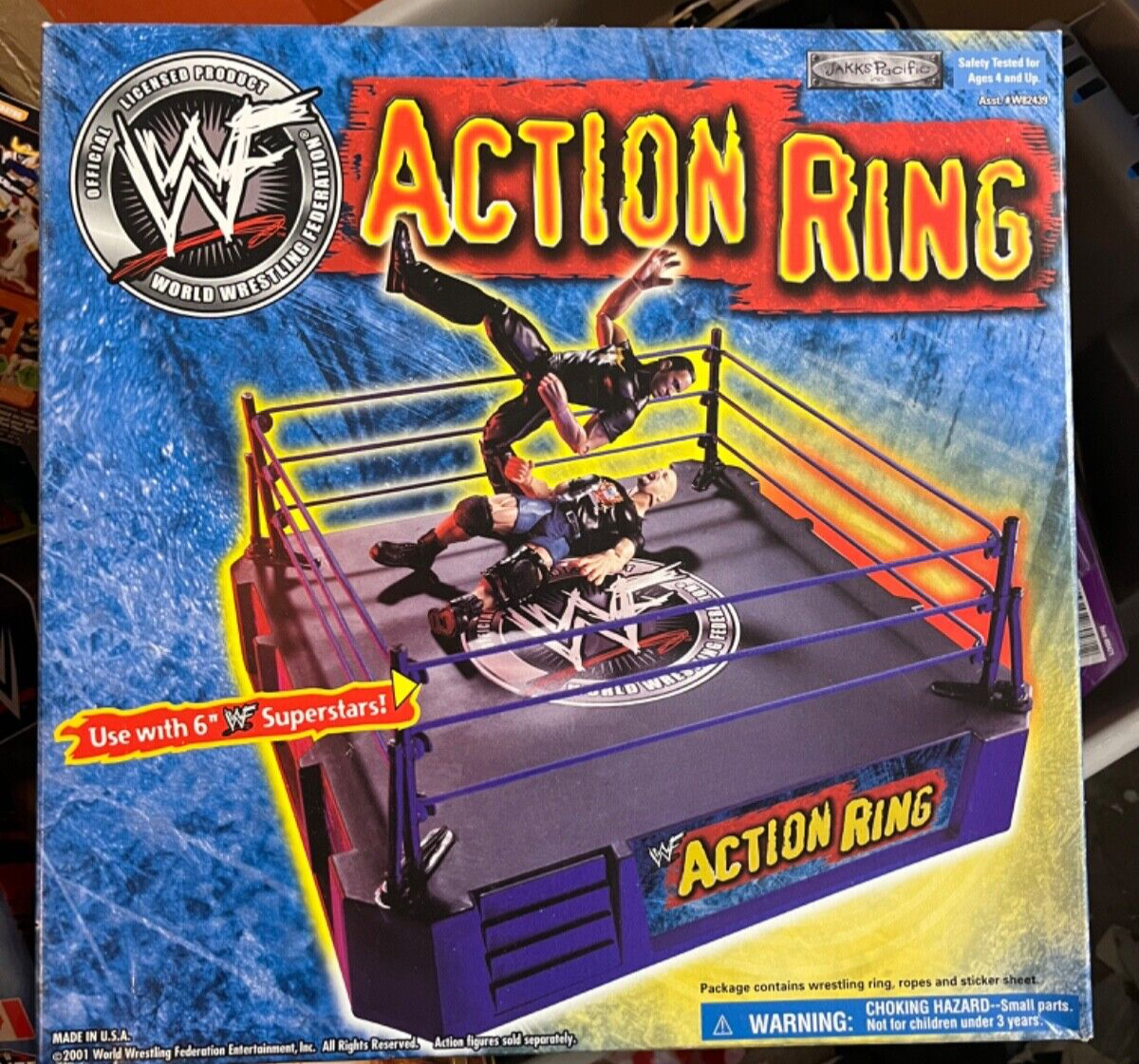 New Jakks Pacific WWF Action Ring Playset 2001 Wrestling WWE