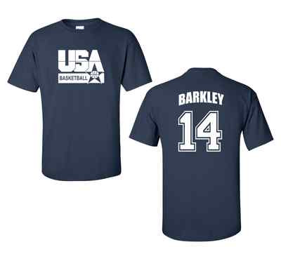 RETRO USA Men's Basketball Barkley #14 FRONT & BACK Men's T-Shirt 1460