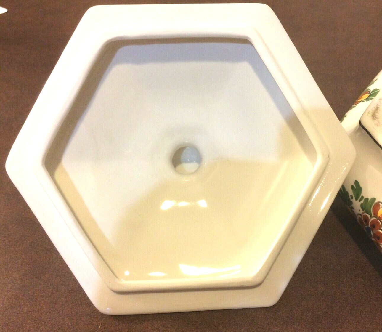 Dutch Delft Polychrome Five Sided Vegetable Dish With Cover Signed #1081