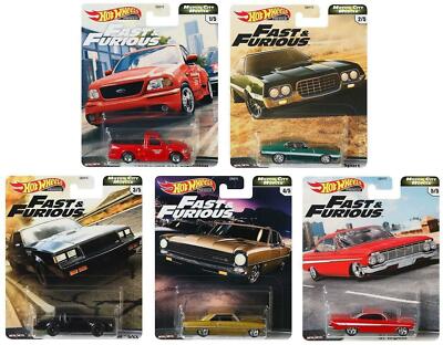 Hot Wheels Premium Fast & Furious Motor City Muscle Set of 5