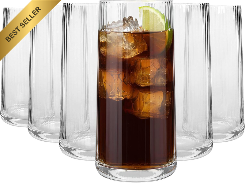 Chelsea Optic Crystal Highball Glasses 550Ml - Pack of 6