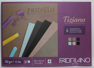 Fabriano Tiziano Pastel Paper 30 Sheet Pad 29.7 x 42cm 6 Flecked Colours