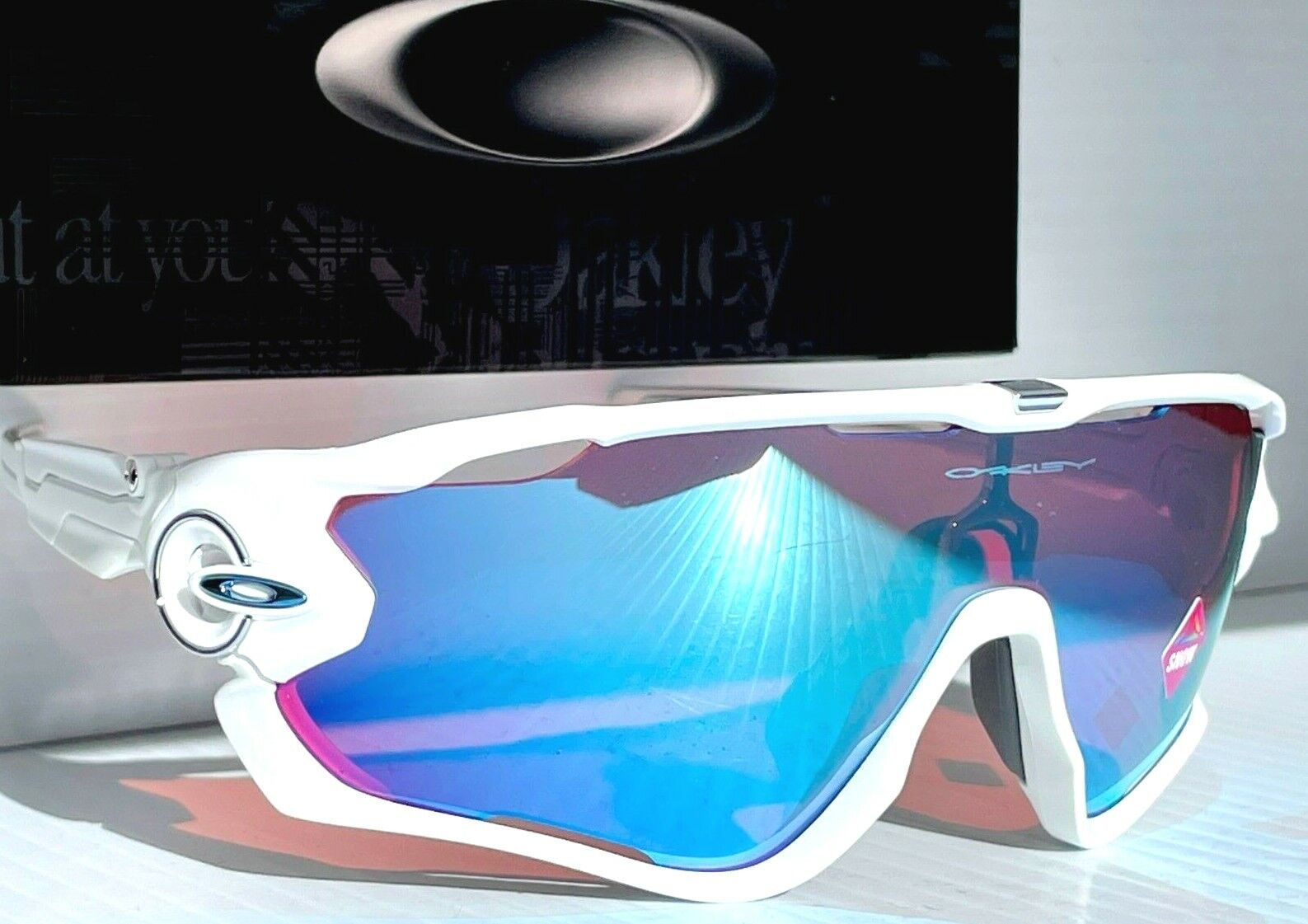 NEW Oakley JAWBREAKER White Shield PRIZM Snow Sapphire NEW Oakley JAWBREAKER White Shield PRIZM Snow Sapphire