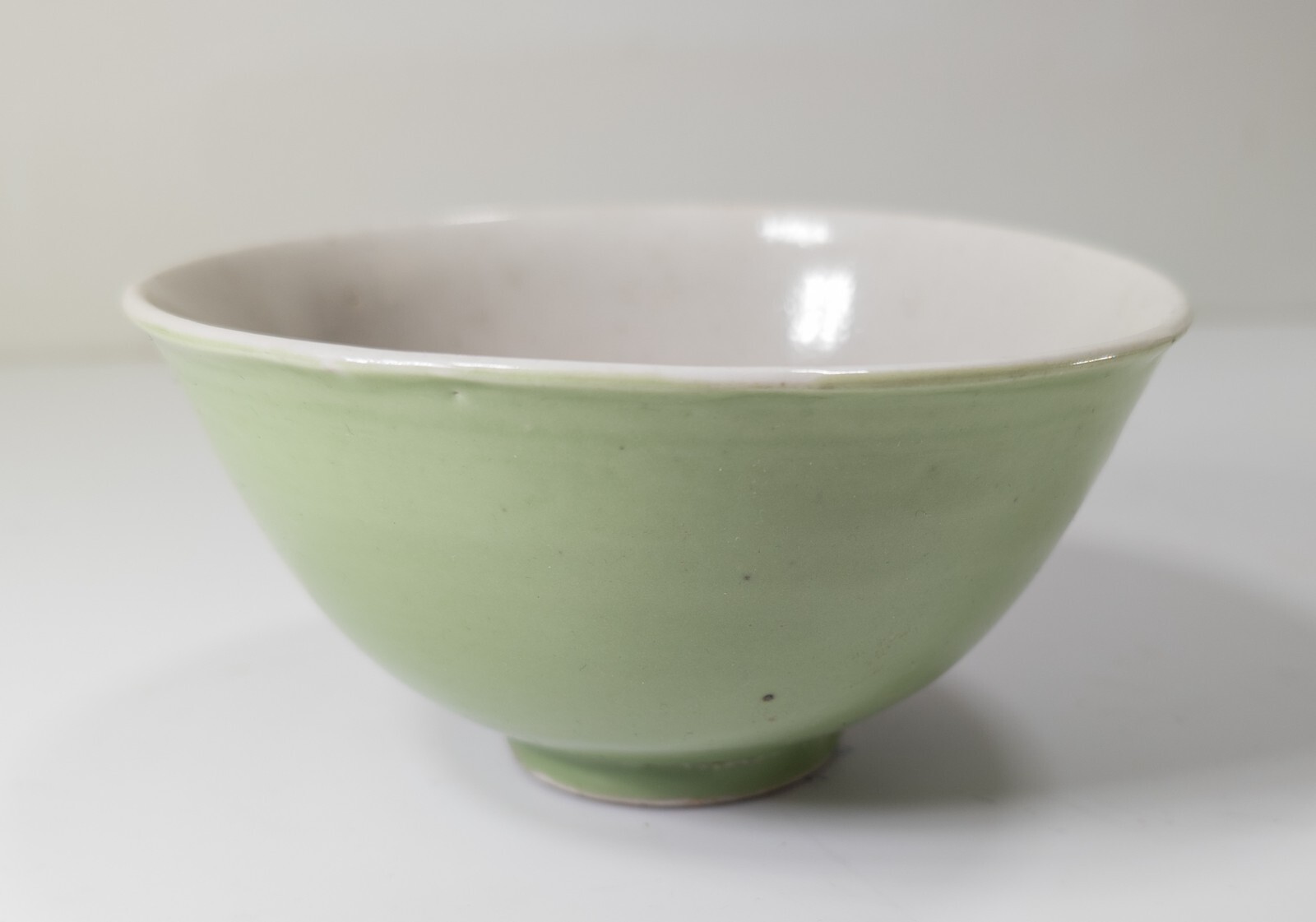 Antique Chinese or Japanese Celadon Glazed Bowl Stamp Mark