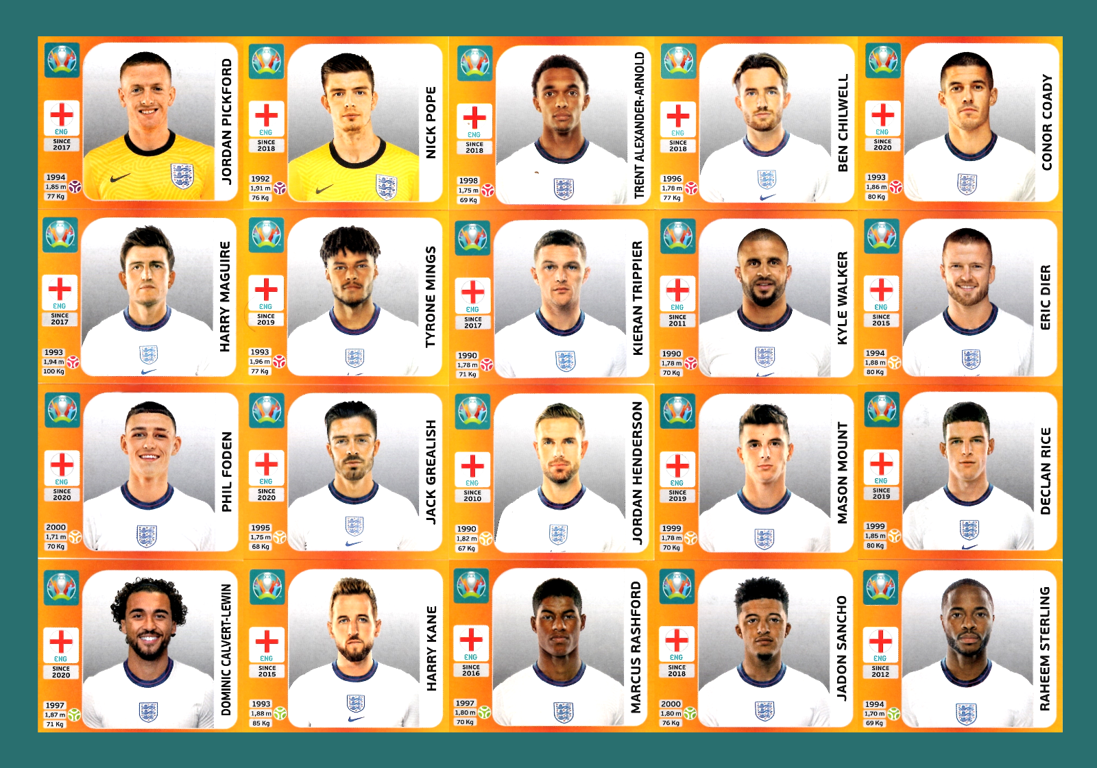驚きの値段 2020 EURO UEFA Panini - Team England Tournament 20 Edition 記念グッズ