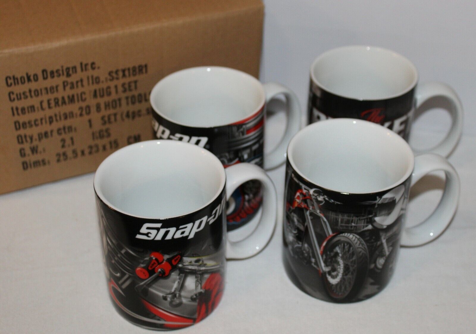 Snap-On Tools Collectible 2018 4 Piece Choko Ceramic Coffee Snap-On Tools Collectible 2018 4 Piece Choko Ceramic Coffee