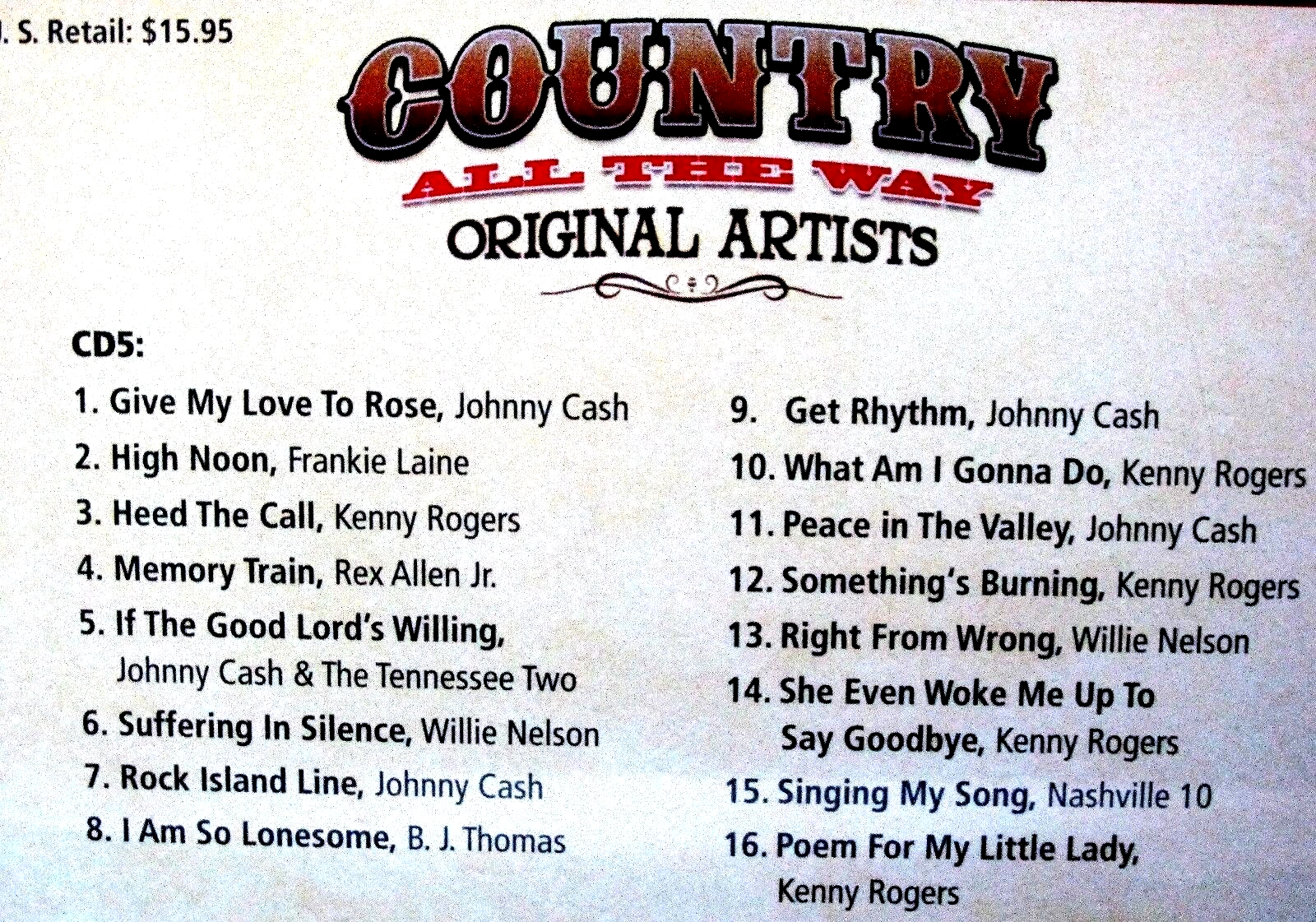 Country Music All The Way 5 CDS NEW Loretta Lynn,Willi Nelson,60 SONGS,ORIGINAL 
