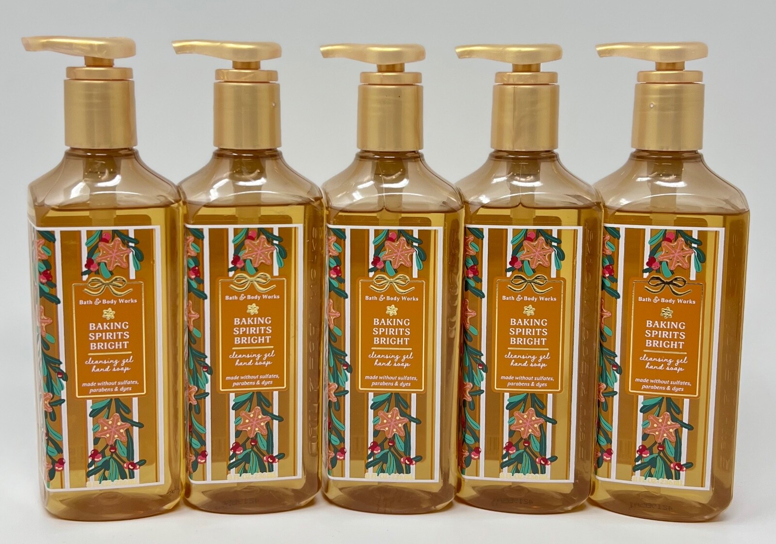 5 NEW BATH & BODY WORKS BAKING SPIRITS BRIGHT CLEANSING GEL