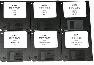 Akai MPC 2000 xl 3000 xl Format Floppy 6 Disk Sample Library ASRX Xbase09 DBX120