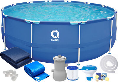 16in1 Best SWIMMING POOL 366cm 12FT Garden Round Frame Ground Pool + PUMP SET