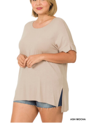 ZENANA 8500 Real Modal Short Sleeve Boat Neck Top