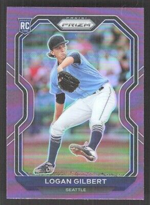 Logan Gilbert 2021 Panini Prizm Purple Rookie Card RC #93 Seattle Mariners. rookie card picture