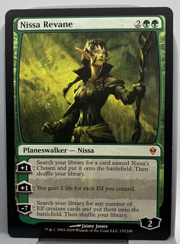 MTG ニッサ・レヴェイン/Nissa Revane サインド Nissa Revane - Zendikar - LP - Green - Mythic - Planeswalker