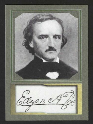 EDGAR ALLAN POE - ACEO TRADING CARD WITH AUTOGRAPH REPRO - MINT CONDITION