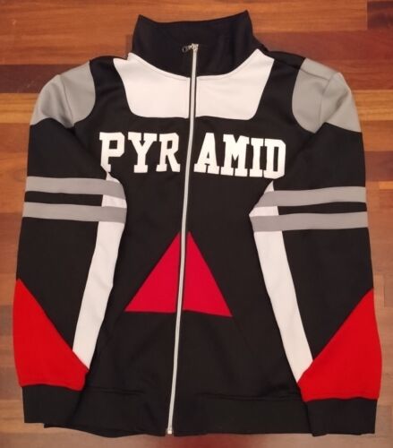 BLACK Pyramid Men's Logo Track Jacket Red White Blue & Gray BLACK Pyramid Men's Logo Track Jacket Red White Blue & Gray