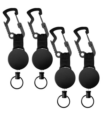 4 x Schlüsseljojo 60 cm Drahtseil Ausweisjojo Hose Schlüsselanhänger ausziehbar