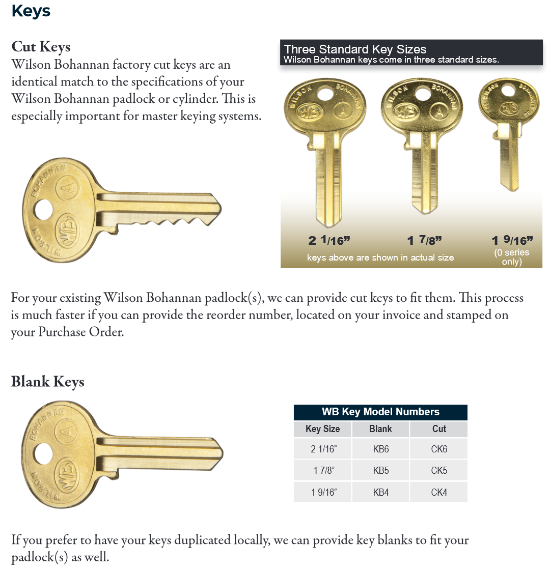 Lot of 2 New Wilson Bohannan No 21 Padlock Key Blanks KB6 A Keyway - Brass