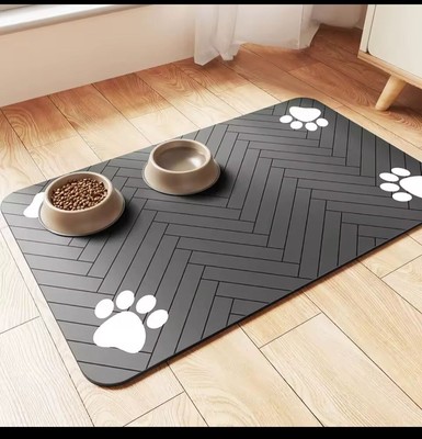 Pet Feeding Mat-Absorbent Pet Placemat for Food and Water Bowl, with Waterproof
