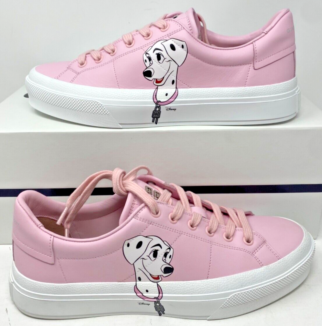 Pre-owned Givenchy Disney 101 Dalmatians City Sport Low-top Leather Sneakers Pink 39 Eu 9