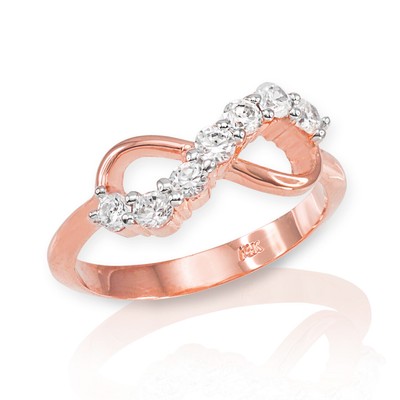 Pre-owned Fdj Gold Infinity Cz Ring(available In Yellow/rose/white Gold) In Yellow Gold