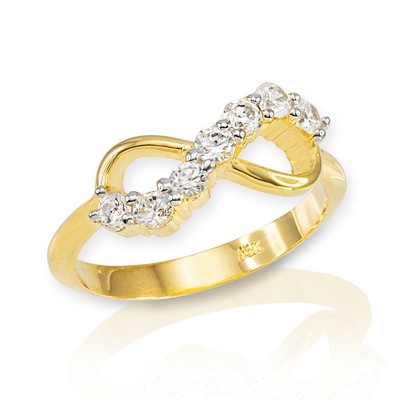 Pre-owned Fdj Gold Infinity Cz Ring(available In Yellow/rose/white Gold) In Yellow Gold