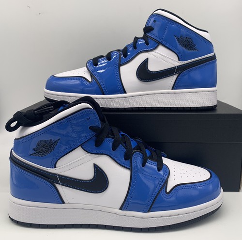 Nike Air Jordan 1 Retro Mid SE Mens GS Signal Blue White BQ6931-402 Размер GS