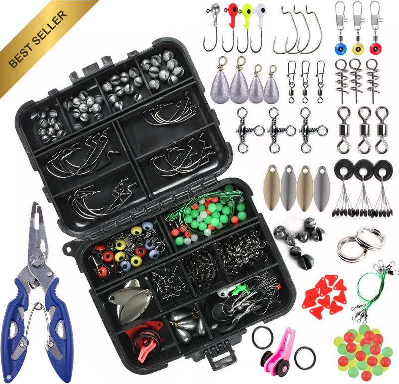 Set of 188  Fishing Accessories Kit Lure Sea Fishing Rocky Fishing Set Box Inclu