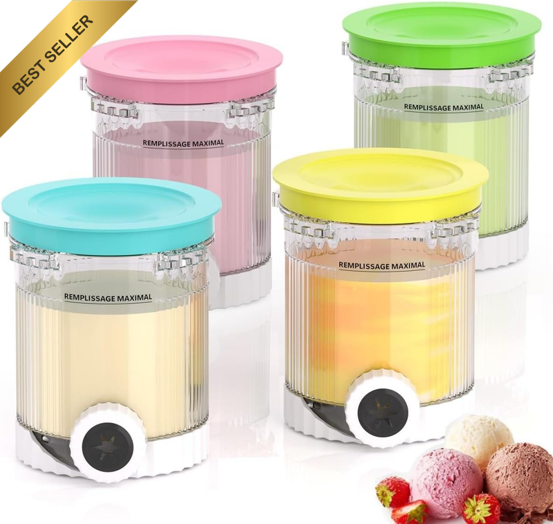 4 Pack Creami Swirl Pints and Lids for Ninja NC700 NC701 Series, Creami Containe