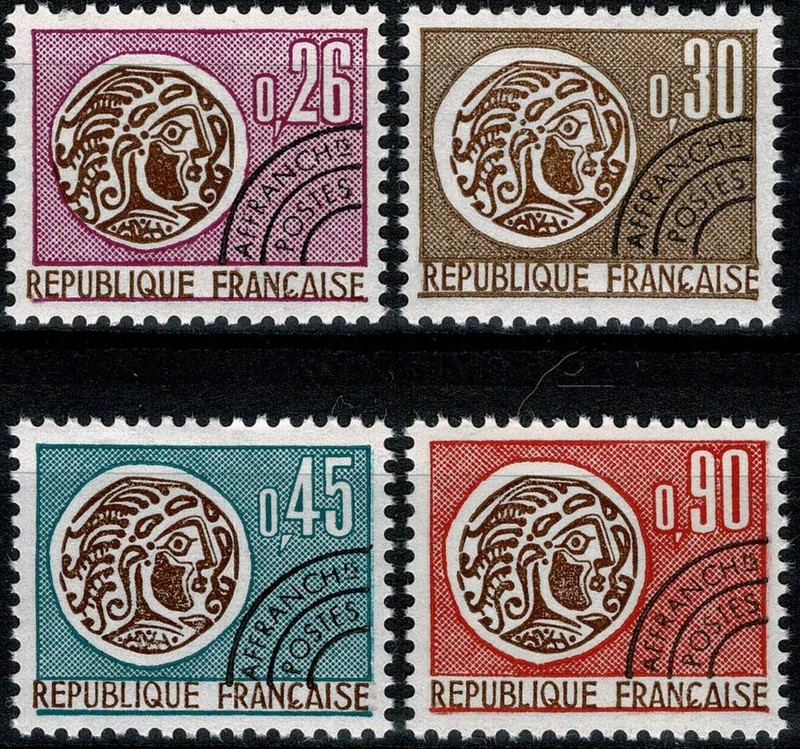 France 1971 Type Monnaie Gauloise Preo Yt NÂ°130 Ã  133 Neufs ââ Luxe / Mnh 