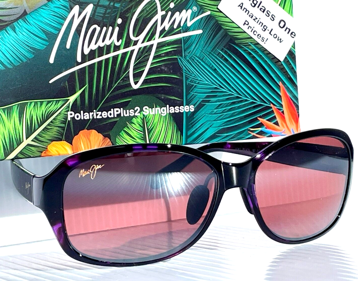NEW Maui Jim KOKI BEACH Purple Tortoise POLARIZED Rose Lens Sunglass R433-28T NEW Maui Jim KOKI BEACH Purple Tortoise POLARIZED Rose Lens Sunglass R433-28T