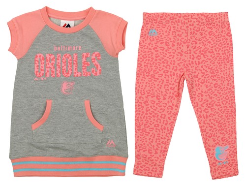 Комплект из рубашки и леггинсов Majestic MLB для малышей Baltimore Orioles Cheer Loud