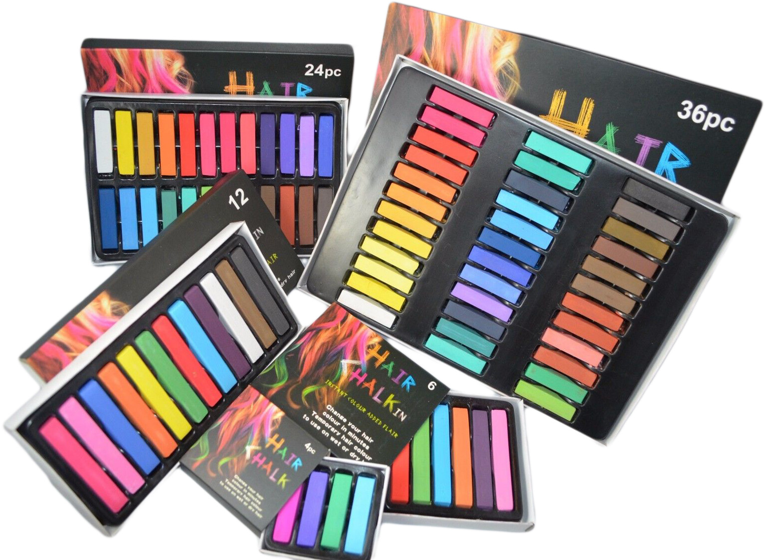 Haarkreide 6 12 24 36 Haarfarbe Haartönung Haar Farbe Partys Hair Chalks 