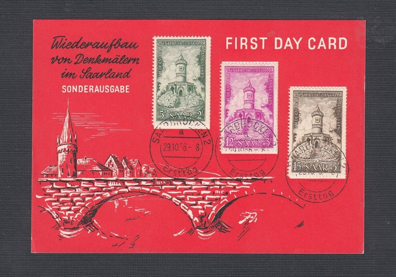 SAAR 1956-57 FOUR FIRST DAY SPECIAL EVENT SOUVENIR CARDS SAAR 1956-57 FOUR FIRST DAY SPECIAL EVENT SOUVENIR CARDS