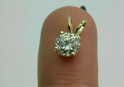 2.0Ct Round cut Solitaire D FL Moissanite Pendant Solid 14K Yellow Gold/No chain